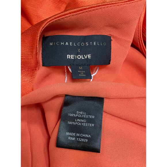 Michael Costello x Revolve 'Barbara' Orange Polyester Mini Dress Size M - Picture 4 of 4